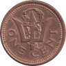  Барбадос. 1 цент 2005 год. Трезубец. 