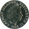  Каймановы острова. 10 центов 2008 год. Черепаха. 