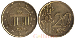 Германия. 20 евроцентов 2003 год. Бранденбургские ворота. (F)