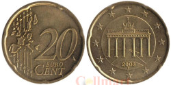 Германия. 20 евроцентов 2003 год. Бранденбургские ворота. (F)