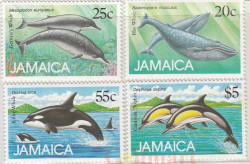 Набор марок. Ямайка. Морские млекопитающие. 4 марки.