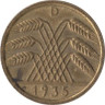  Веймарская республика. 5 рейхспфеннигов 1935 год. (D) 