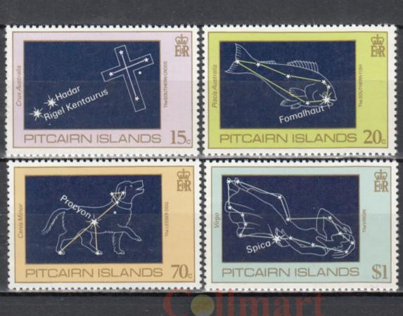  Набор марок. Острова Питкэрн 1984 год. Ночное небо - Созвездия Южного полушария. (4 марки) 