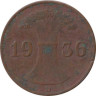  Веймарская республика. 1 рейхспфенниг 1936 год. (D) 
