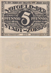Бона. Германия. Цёрбиг 5 пфеннигов 1921 год (вариант 3). Нотгельд. (XF)