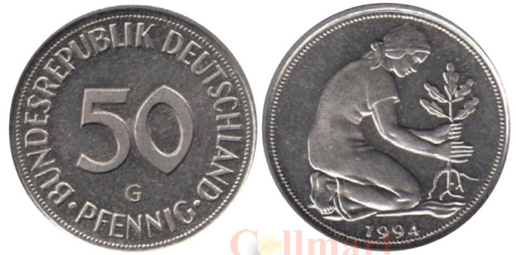  ФРГ. 50 пфеннигов 1994 год. (G) 