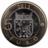  Финляндия. 5 евро 2015 год. Животные - Тавастия. Рысь. 