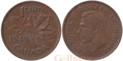 Канада. 1 цент 1943 год. Кленовый лист.