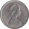  Великобритания. 5 новых пенсов 1971 год. Корона над цветком репейника (эмблема Шотландии). 
