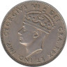  Кипр. 1 шиллинг 1947 год. Эмблема колонии - 2 стилизованных свирепых Льва. 