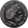  Восточные Карибы. 1 доллар 2002 год. 50 лет правления Королевы Елизаветы II. 