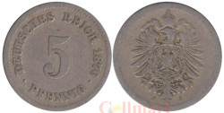 Германская империя. 5 пфеннигов 1876 год. (J)