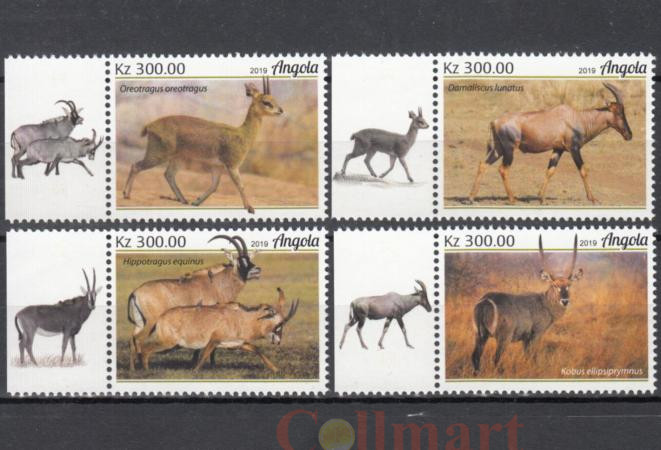  Набор марок. Ангола 2019 год. Антилопы. (4 марки) 