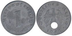Германия - Третий рейх. 1 рейхспфенниг 1943 год. (A)