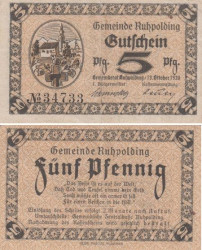 Бона. Германия. Рупольдинг 5 пфеннигов 1920 год. Нотгельд. (VF)