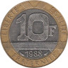  Франция. 10 франков 1988 год. Гений свободы. 