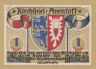  Бона. Германия. Авентофт 1 марка 1921 год. Нотгельд. (XF) 