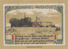  Бона. Германия. Авентофт 1 марка 1921 год. Нотгельд. (XF) 