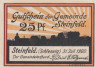  Бона. Германия. Штайнфельд (Шлезвиг) 25 пфеннигов 1920 год (вариант 2). Нотгельд. (XF) 