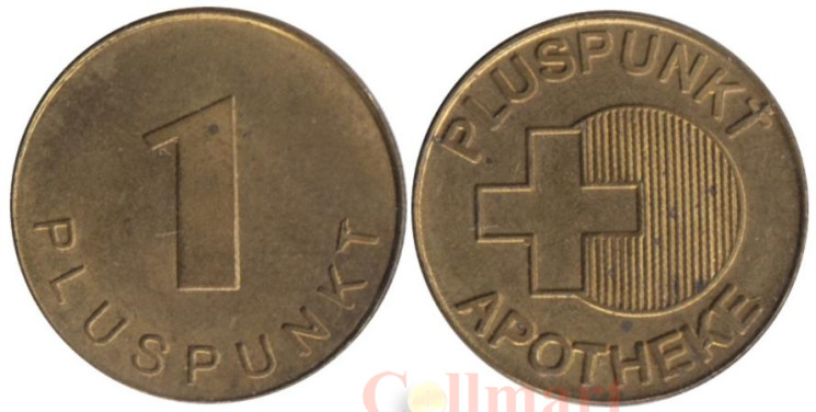  ФРГ. Жетон торговый аптечный 1 Pluspunkt. Pluspunkt Apotheke. 