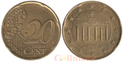 Германия. 20 евроцентов 2002 год. Бранденбургские ворота. (D)