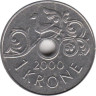  Норвегия. 1 крона 2000 год. Птица в винограднике. 