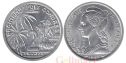 Коморские острова. 2 франка 1964 год. Пальмы. Корабли.