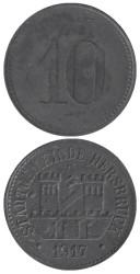 Германия. Херсбрук. 10 пфеннигов 1917 год. Герб. (нотгельд)