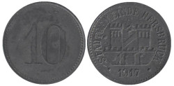 Германия. Херсбрук. 10 пфеннигов 1917 год. Нотгельд.