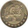  Китай. 1 юань 2008 год. XXIX летние Олимпийские игры, Пекин 2008 - Настольный теннис. 