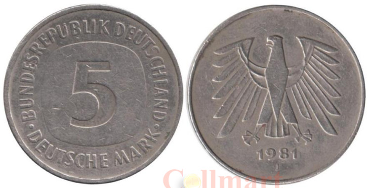  ФРГ. 5 марок 1981 год. (J) 