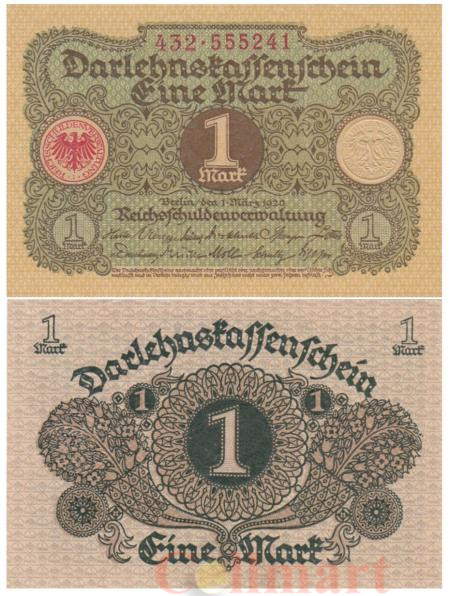  Бона. Веймарская республика 1 марка 1920 год. (XF) 
