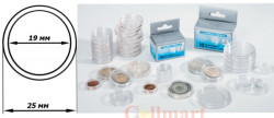 Капсулы для монет – 19 мм, упаковка 10 шт. Производство Leuchtturm (337551).