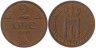  Норвегия. 2 эре 1939 год. 