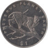  Либерия. 1 доллар 1995 год. Сохраним планету Земля - Леопард. 
