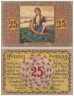  Бона. Германия. Тондерн 25 пфеннигов 1920 год. Девушка с золотым рогом. Нотгельд. (XF) 