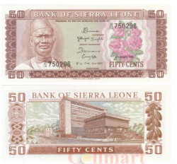 Бона. Сьерра-Леоне 50 центов 1984 год. Сиака Стивенс. (Пресс)