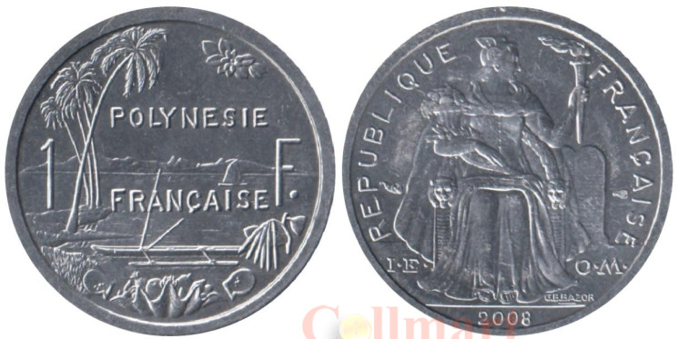  Французская Полинезия. 1 франк 2008 год. Гавань. 