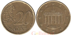 Германия. 20 евроцентов 2002 год. Бранденбургские ворота. (F)