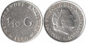  Нидерландские Антильские острова. 1/10 гульдена 1960 год. Королева Юлиана. 