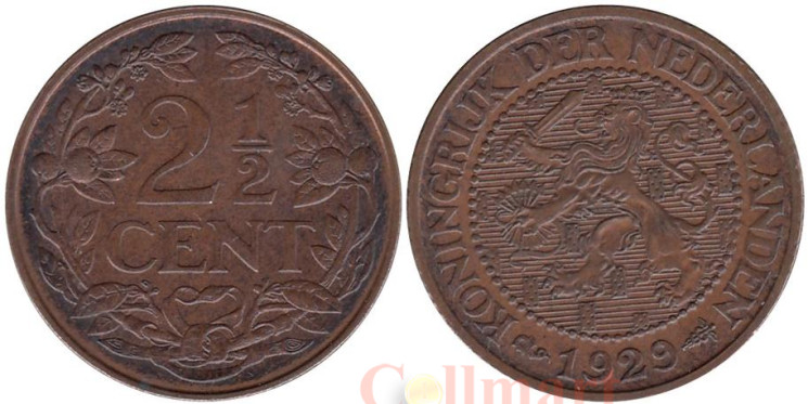  Нидерланды. 2½ цента 1929 год. 