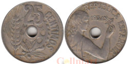 Испания. 25 сентимо 1934 год.