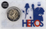  Франция. 2 евро 2020 год. Медицинские исследования, надпись "HEROS". (в открытке) 