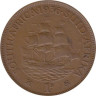  ЮАР. 1 пенни 1936 год. Парусник Дромедарис. 