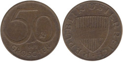 Австрия. 50 грошей 1962 год.