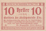  Бона. Австрия. Линц 10 геллеров 1920 год. Нотгельд. (XF) 