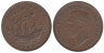  Великобритания. 1/2 пенни 1949 год. Галеон "Золотая лань". 