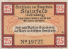  Бона. Германия. Штайнфельд (Шлезвиг) 25 пфеннигов 1920 год (вариант 3). Нотгельд. (VF) 