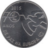  Португалия. 2,5 евро 2015 год. 70 лет миру в Европе. 