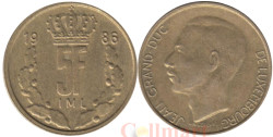 Люксембург. 5 франков 1986 год. Великий герцог Жан.